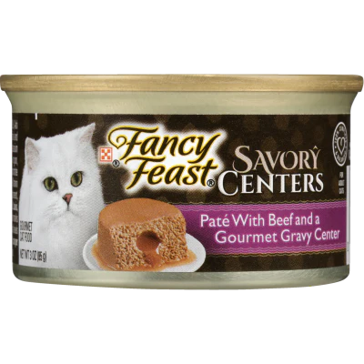 Purina Fancy Feast Savoury Centres Pate With Beef And A Gourmet Gravy Centre Cat Food 85g