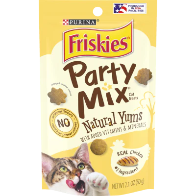 Purina Friskies Party Mix Naturals With Real Chicken Cat Treats 60g