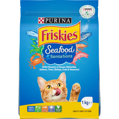 Purina Friskies Seafood Sensations Adult Dry Cat Food 1kg