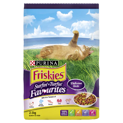 Purina Friskies Surfin' & Turfin' Adult Dry Cat Food 2.5kg