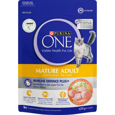 Purina ONE Mature Adult 7+ Years With Chicken Cat Food 450g