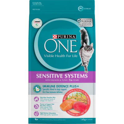 Purina ONE Sensitive Systems With Salmon & Tuna Adult Dry Cat Food 1.4kg
