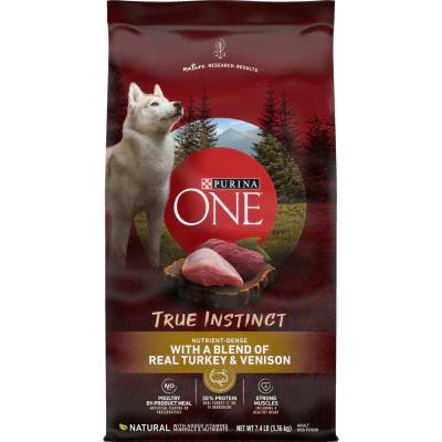 Purina ONE True Instinct Nutrient-Dense Real Turkey & Venison Dog Food 3.36kg
