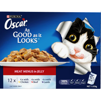 Purina Oscar Meat Menus In Jelly Cat Food 12 x 85g