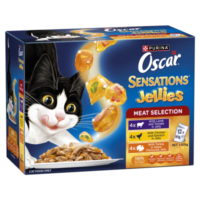 Purina Oscar Oscar Sensations Jellies Meat Selection Wet Cat Food 12 x 0.085kg