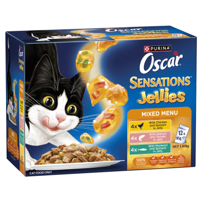Purina Oscar Oscar Sensations Jellies Mixed Menu Wet Cat Food 12 x 0.085kg