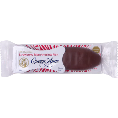 Queen Anne Milk Chocolate Strawberry Marshmallow Fish 50g