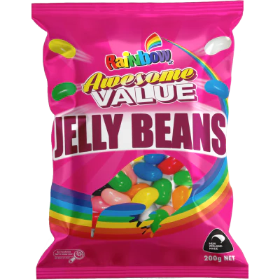 Rainbow Awesome Value Jelly Beans Confectionery 200g