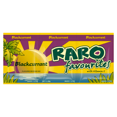 Raro Favourites Blackcurrant Flavoured Beverage Mix 3 x 80g