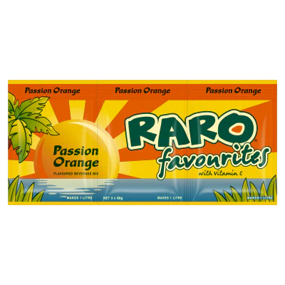 Raro Favourites Passion Orange Flavoured Beverage Mix 3 x 80g