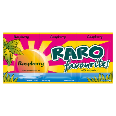 Raro Favourites Raspberry Flavoured Beverage Mix 3 x 80g