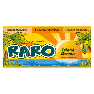 Raro Island Groove Flavoured Beverage Mix 3 x 80g