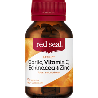 Red Seal Garlic Vitamin C Echinacea & Zinc Capsules 50pk