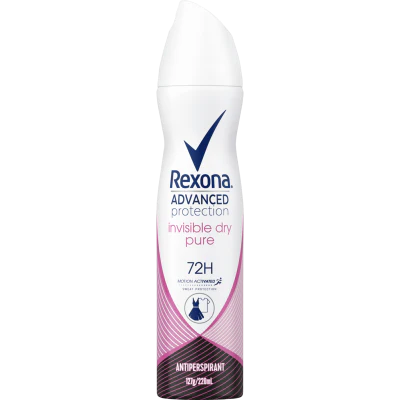 Rexona Advanced Protection Invisible Dry Pure 72Hr Antiperspirant 220ml