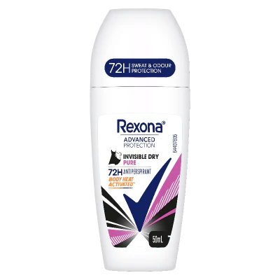 Rexona Advanced Protection Invisible Dry Pure 72Hr Antiperspirant Deodorant Roll On 50ml