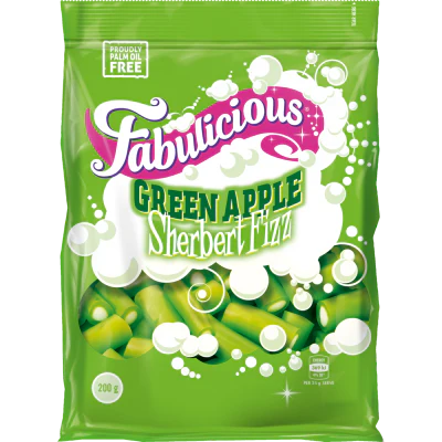RJ's Fabulicious Green Apple Sherbert Fizz 200g