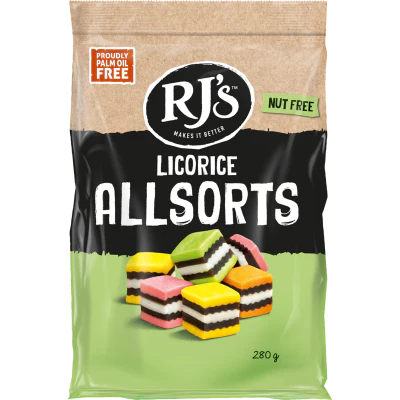 RJ's Licorice Allsorts 280g