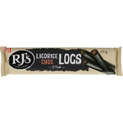 RJ's Licorice Choc Logs 120g