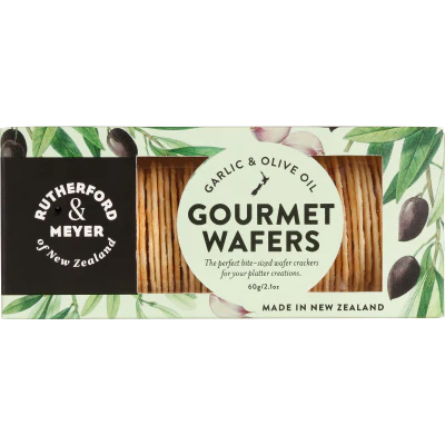 Rutherford & Meyer Garlic Olive Oil Gourmet Wafers 60g