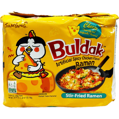 Samyang Hot Chicken & Cheese Flavour Noodles 5 x 140g