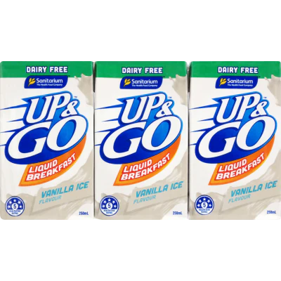 Sanitarium Up & Go Dairy Free Vanilla Ice Flavour Liquid Breakfast 3 x 250ml