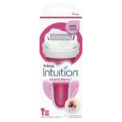 Schick Intuition Island Berry Razor Kit +2 Cartridges 1pk