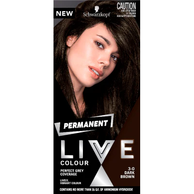 Schwarzkopf Live 3.0 Dark Brown Permanent Hair Colour 1pk
