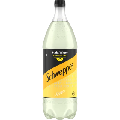 Schweppes Soda Water With A Twist Of Lemon 1.5l