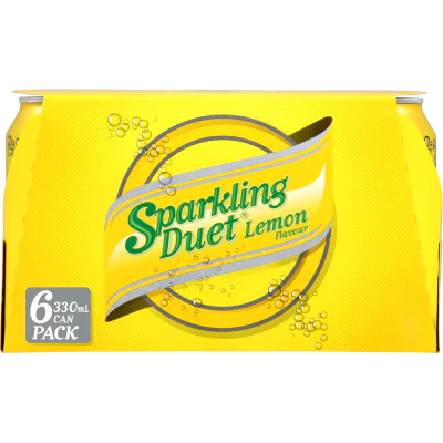 Schweppes Sparkling Duet Lemon Soft Drink Cans 6 x 330ml