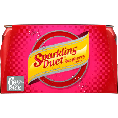 Schweppes Sparkling Duet Raspberry Soft Drink Cans 6 x 330ml