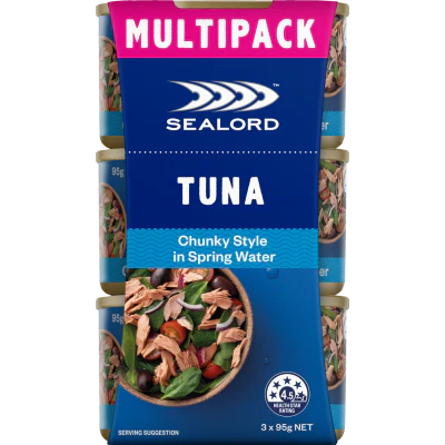 Sealord Chunky Style Tuna In Springwater Multipack 3 x 95g