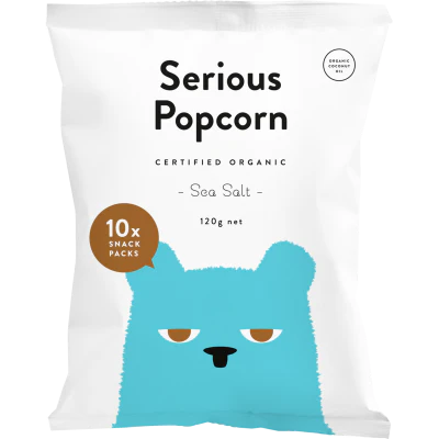 Serious Popcorn Organic Sea Salt Popcorn 10 x 12g