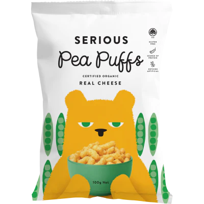Serious Puffs Organic Real Cheese Pea Puffs 100g