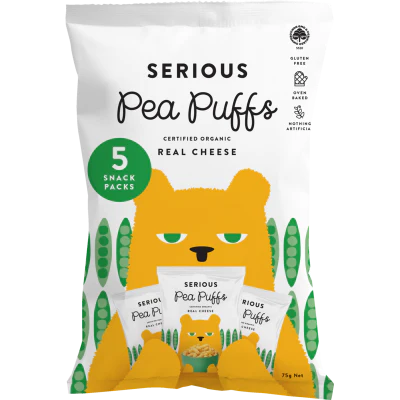 Serious Puffs Organic Real Cheese Pea Puffs 5 x 15g