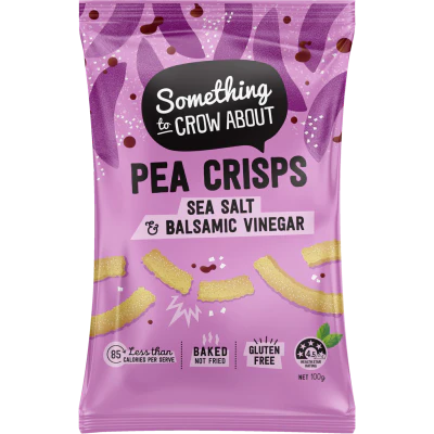 Something to Crow About Sea Salt & Balsamic Vinegar Pea Crisps 100g