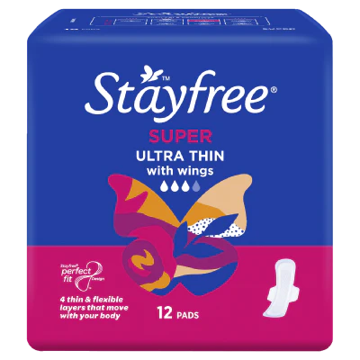 Stayfree Ultra Thin Super Pads With Wings 12pk