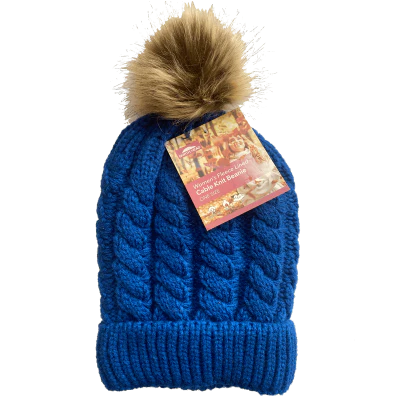 Stretto Asst Cable Knit Beanie Fleece Lined 1pk