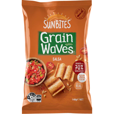 Sunbites Grain Waves Salsa Wholegrain Chips 140g