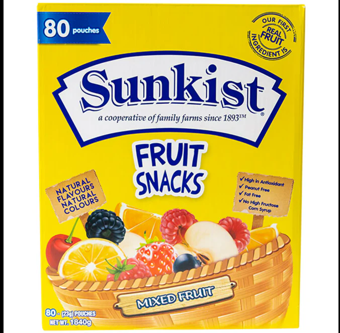 SUNKIST FRUIT SNACKS 80 x 23g