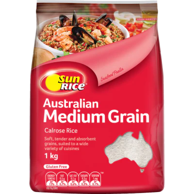 SunRice Australian Medium Grain Calrose Rice 1kg