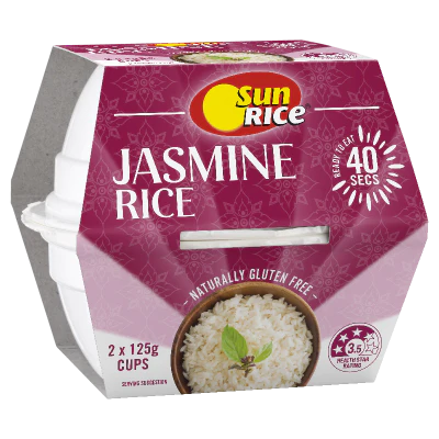 SunRice Jasmine Rice Quick Cups 2 x 125g