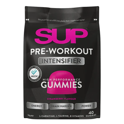 SUP High Performance Pre-workout Intensifier Strawberry Flavour Gummies 40pk