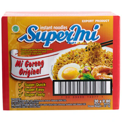 Supermi Mi Goreng Original Instant Noodles 30 x 80g