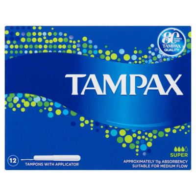 Tampax Super Applicator Tampons 12pk