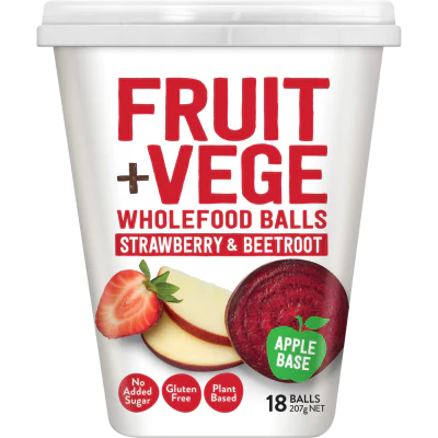 Tasti Fruit + Vege Strawberry & Beetroot Wholefood Balls 207g