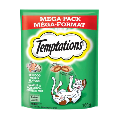 Temptations Seafood Medley Flavour Treats For Cats 180g
