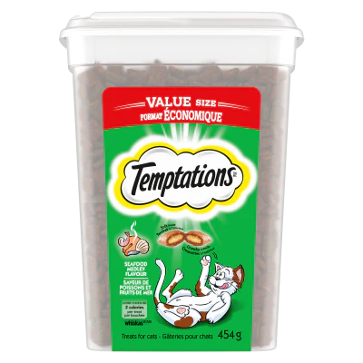 Temptations Seafood Medley Flavour Treats For Cats 454g
