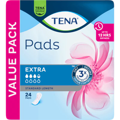 Tena Extra Standard Length Pads 24pk