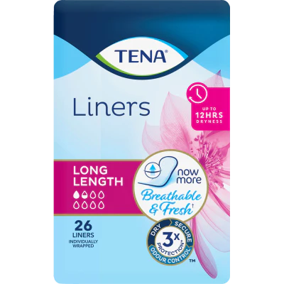 Tena Long Length Liners 26pk