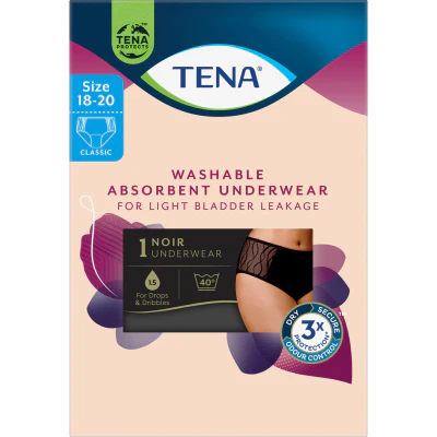 Tena Washable Absorbent Underwear Size 18-20 1pk